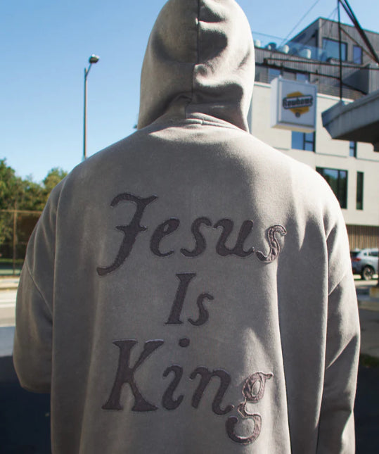 Distressed Washed Hoodie With A Dropped-shoulder, Relaxed Fit