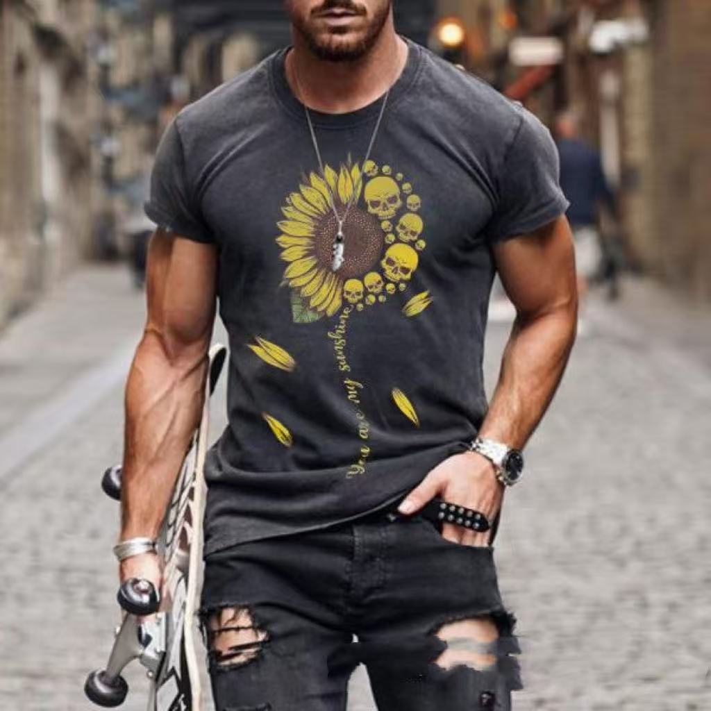 Men's Fashion Plus-Size Printed Short-Sleeve Shirt
