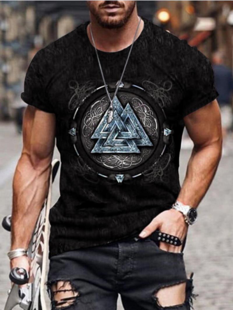 Men's Fashion Plus-Size Printed Short-Sleeve Shirt