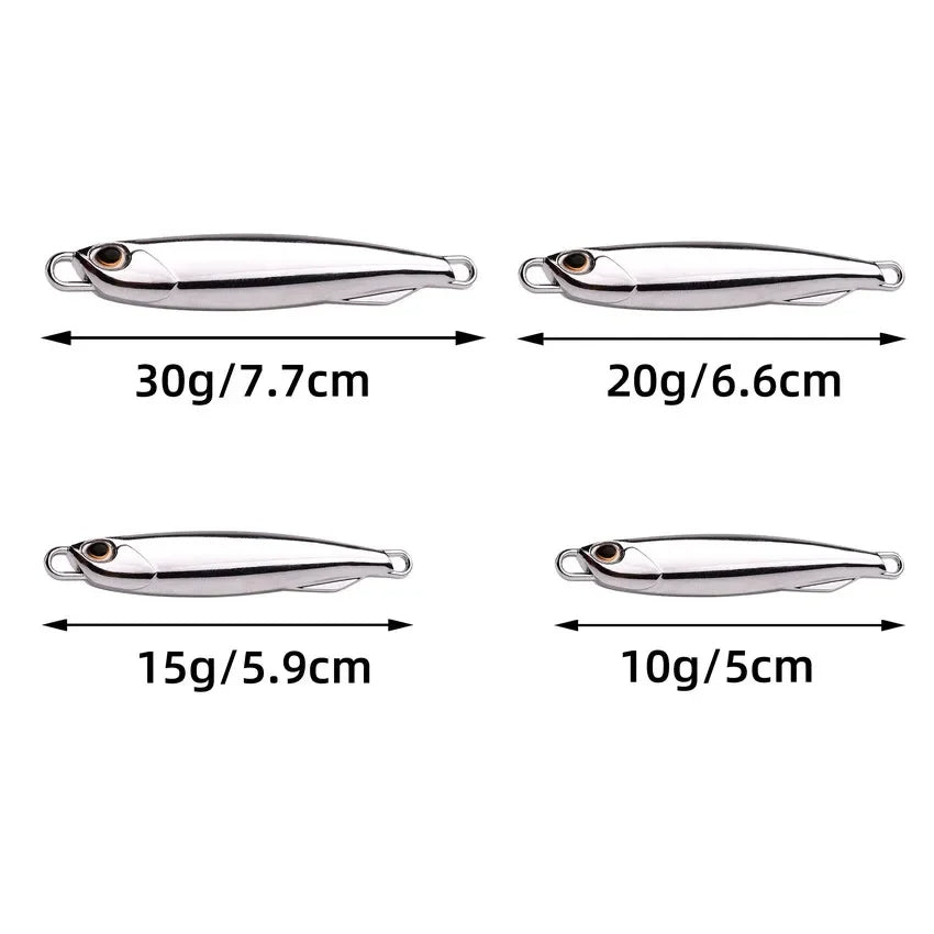 15g Plating Silvery Metal Jig Lure Sea Fishing Bait Fishing Lure Saltwater Bass Tackle