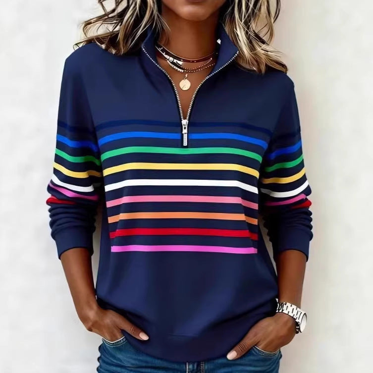 Casual Half-zip Pullover Hoodie