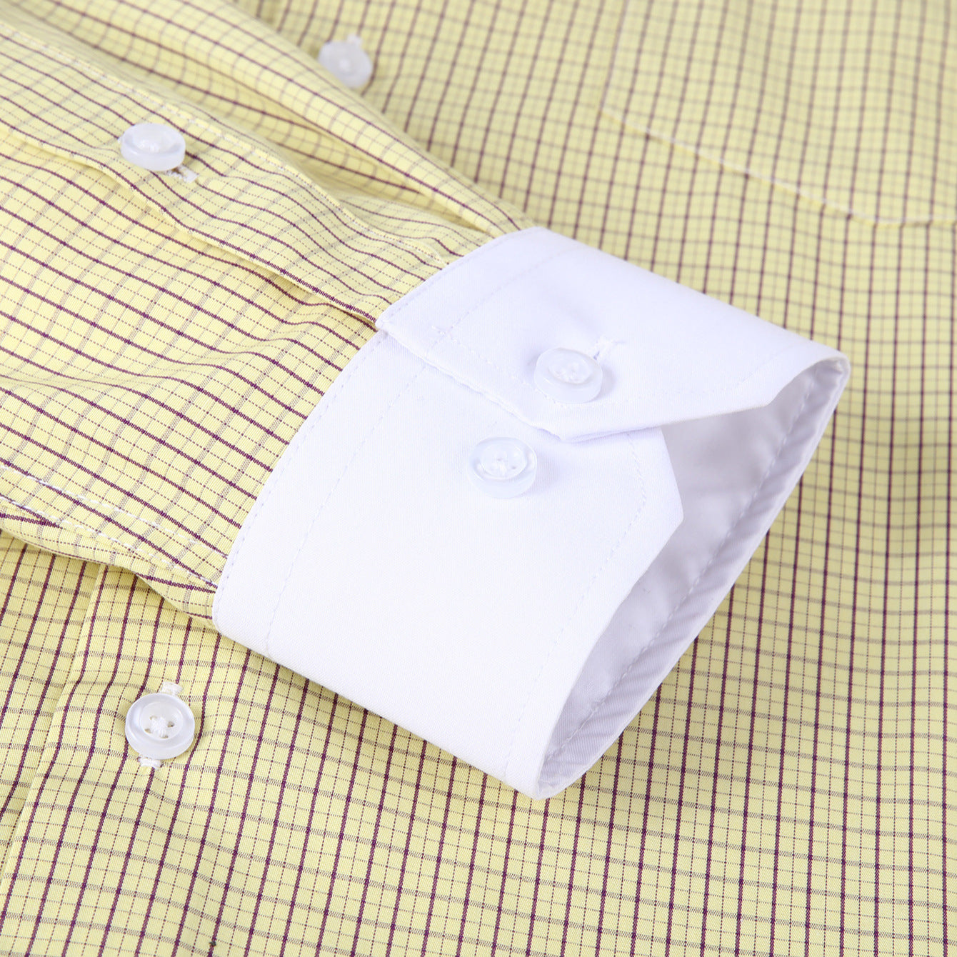 Men's Anti-Wrinkle Long-Sleeve Striped Loose-Fit Plaid Shirt