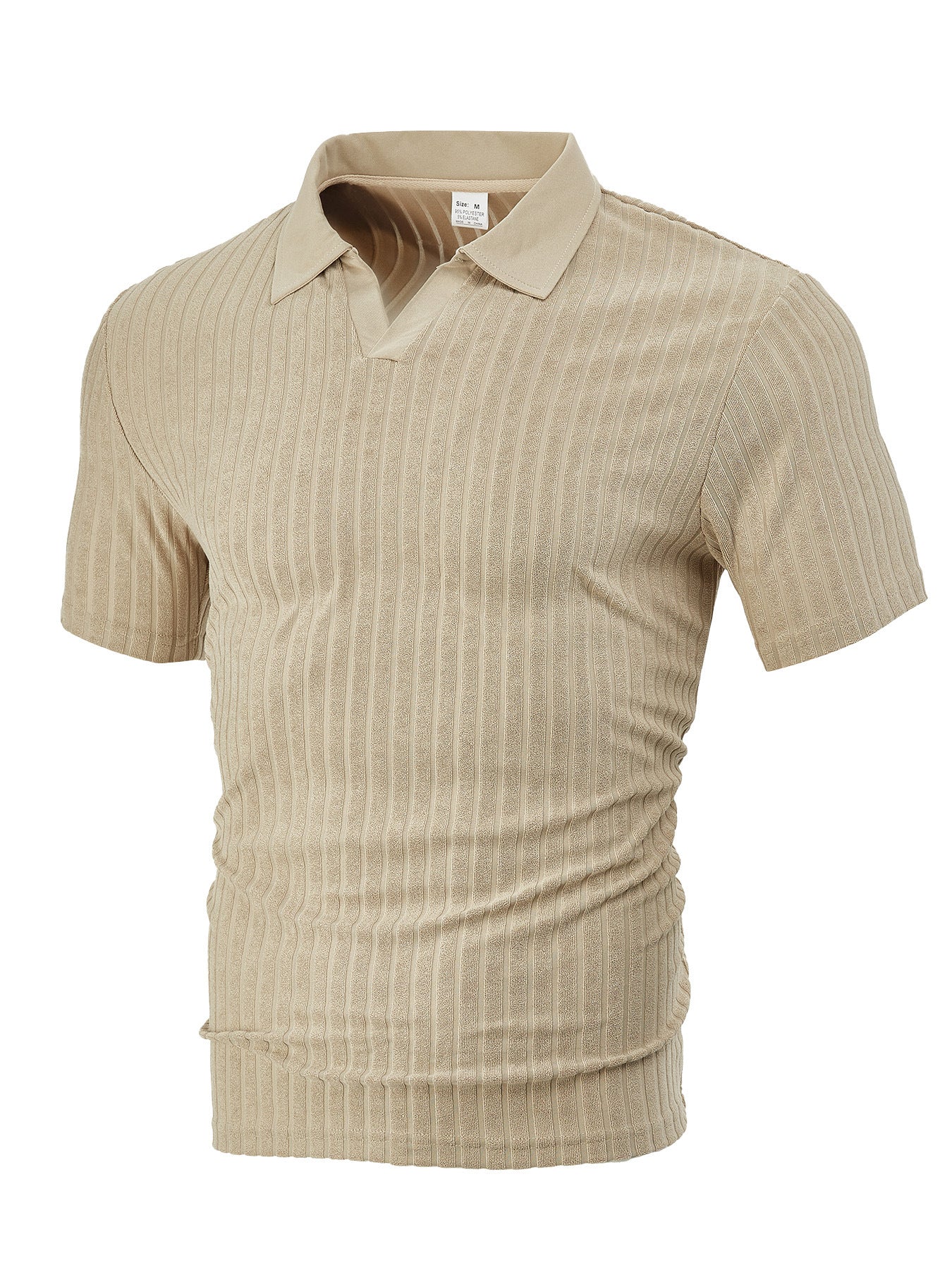 Men's Striped Short-sleeve Shirt With A Turn-down Collar