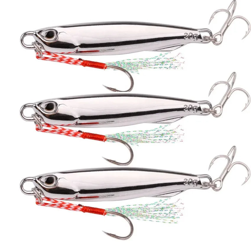 15g Plating Silvery Metal Jig Lure Sea Fishing Bait Fishing Lure Saltwater Bass Tackle