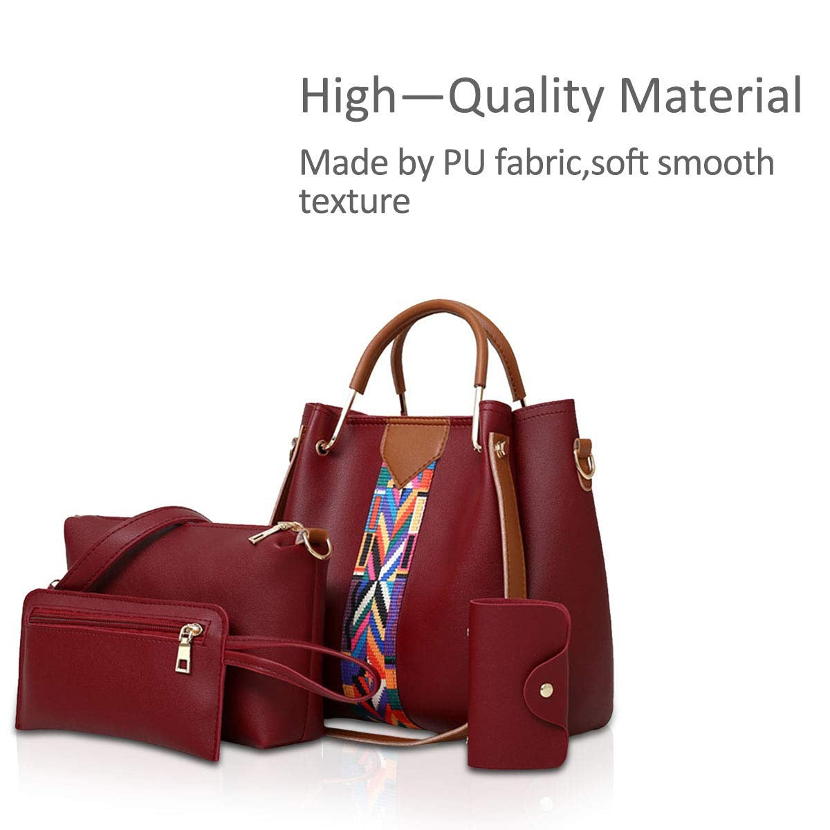 Women Handbags Shoulder Bags 4 Pcs Handbags For Ladies Top-Handles Crossbody Bags Purse Wallet