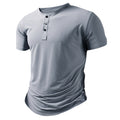 Men's Sports Henley-Neck Short-Sleeve T-Shirt