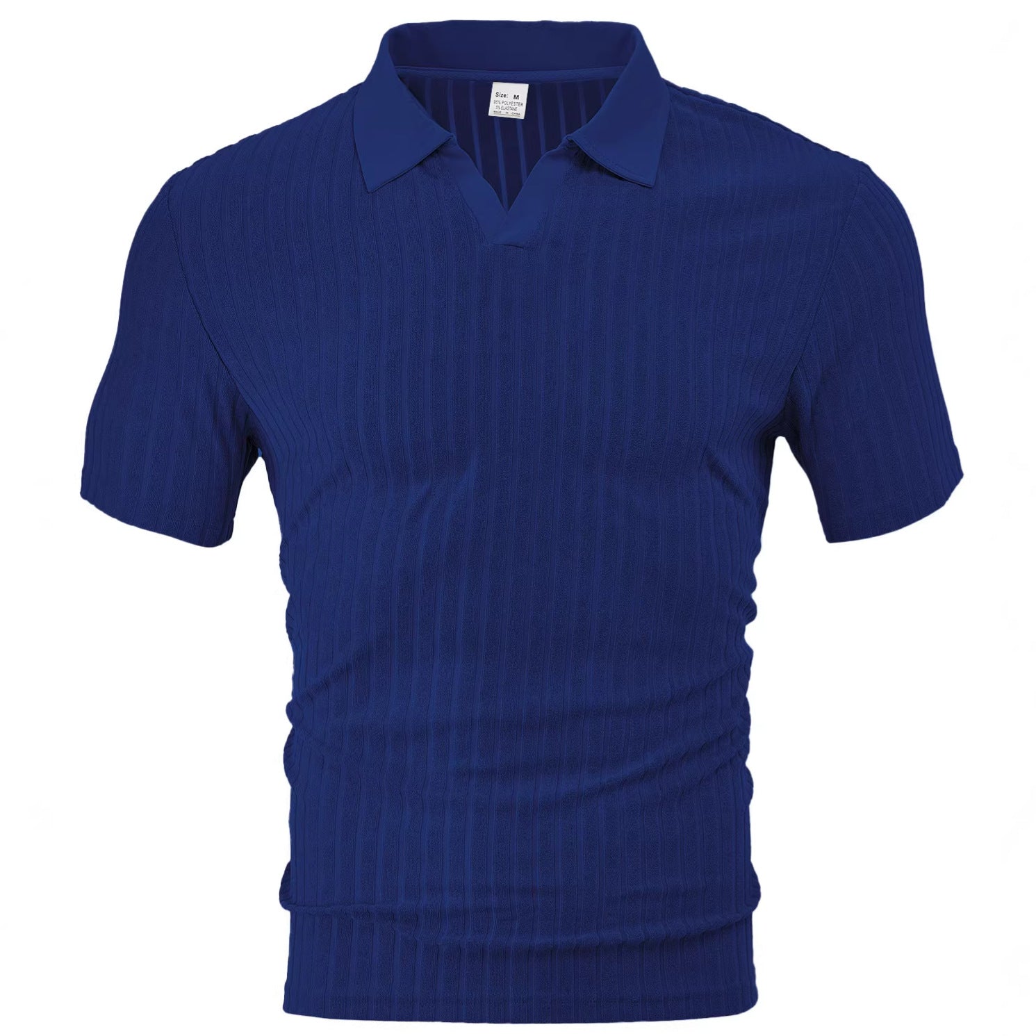 Men's Striped Short-sleeve Shirt With A Turn-down Collar