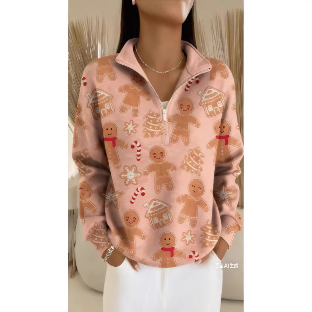 Casual Half-zip Pullover Hoodie