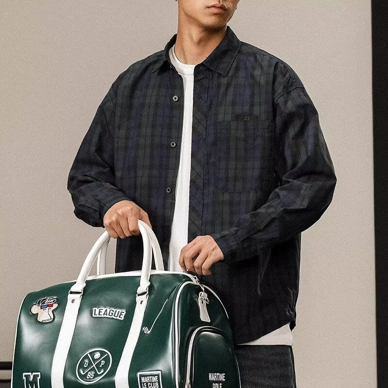 Men's Retro Casual Simple Plaid Shirt