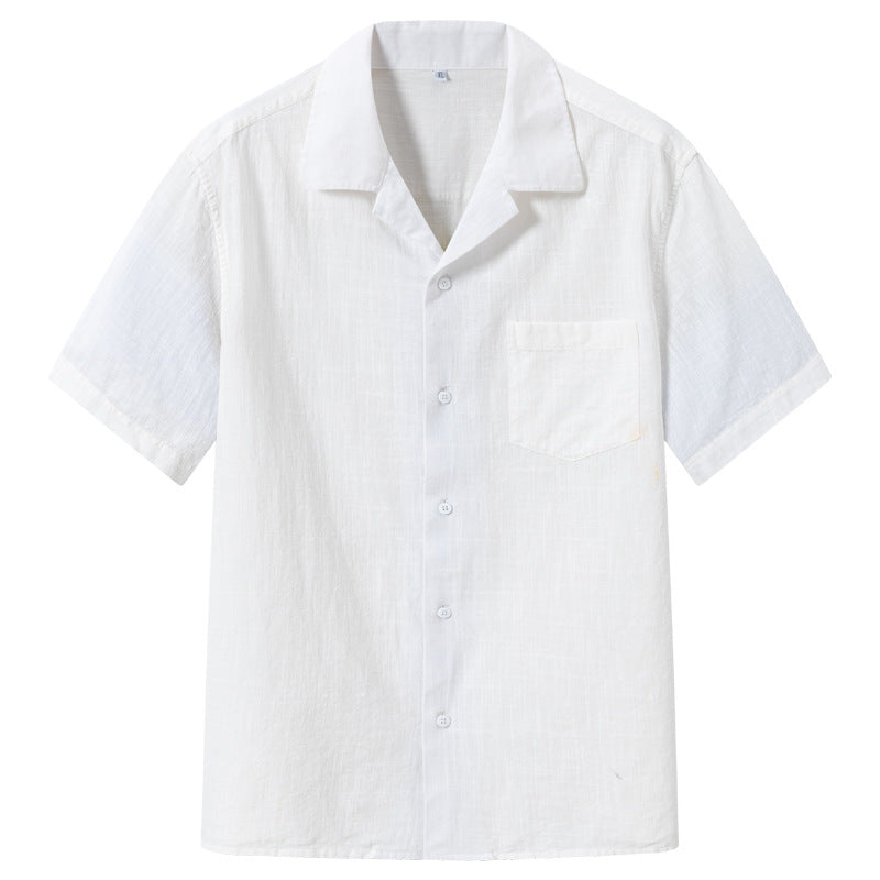 Men's Breathable Bamboo-Loop Cotton Short-Sleeve Shirt