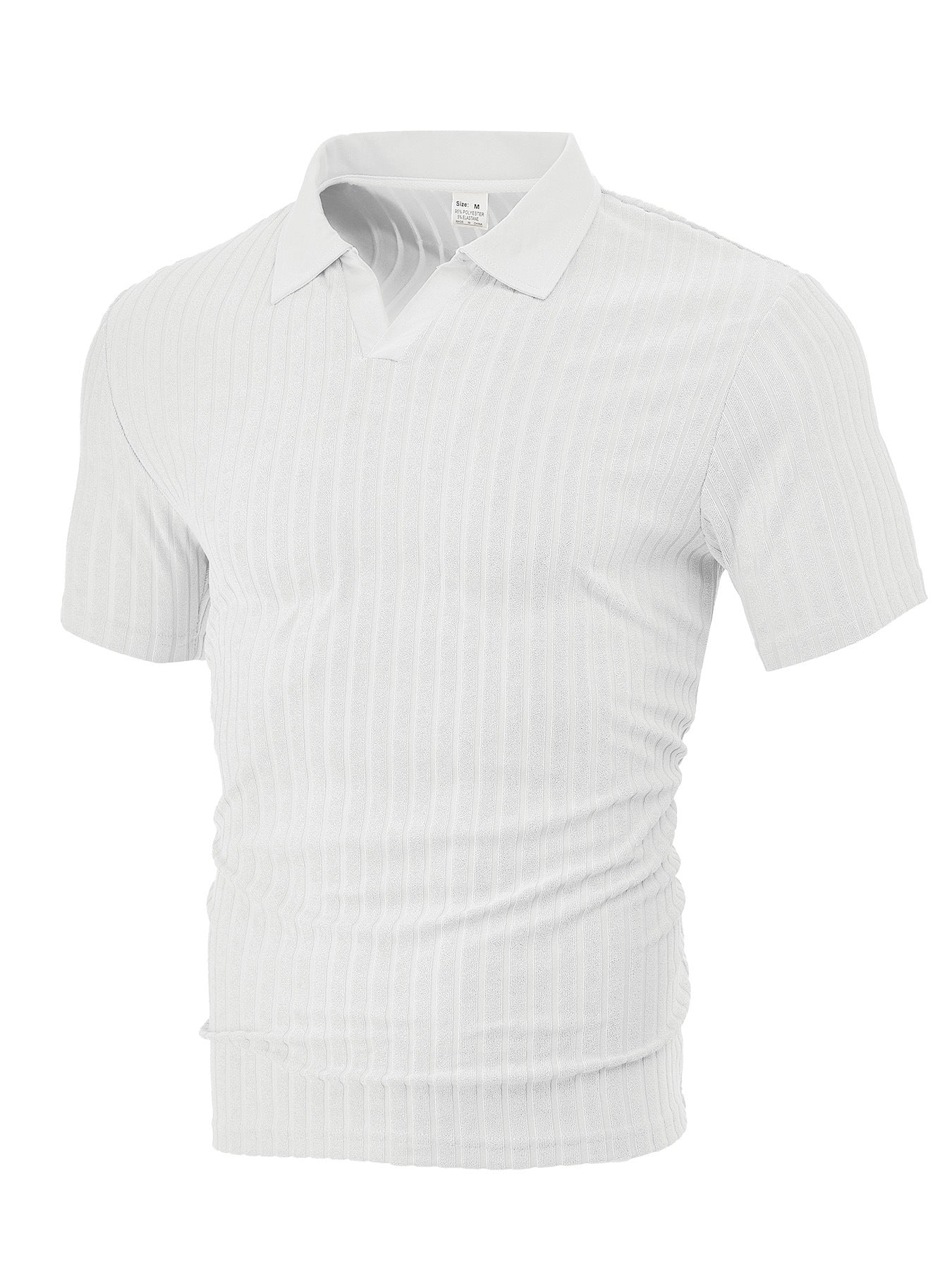Men's Striped Short-sleeve Shirt With A Turn-down Collar