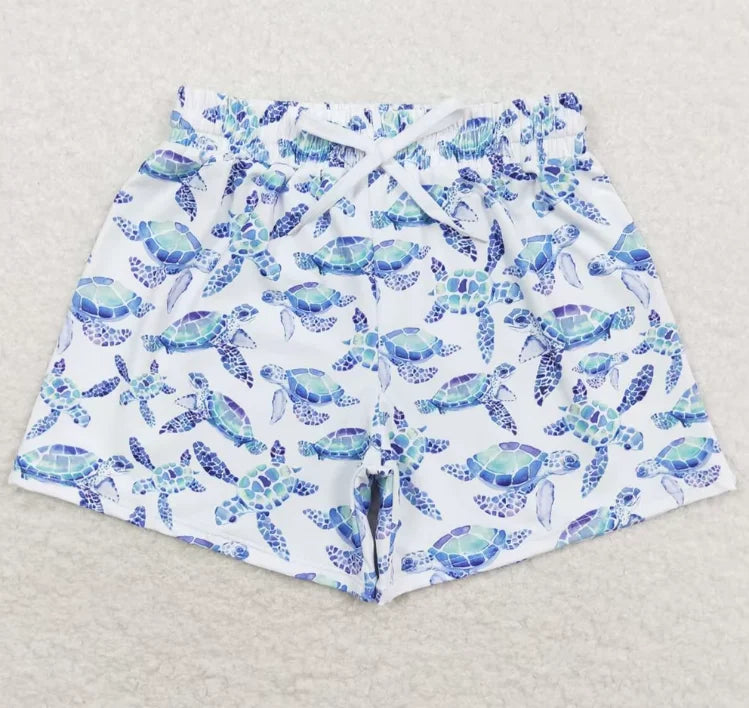 Boutique Baby Boys Trunks Sea Turtles Swim Trunk Swimsuits Kids Sibling Clothing Girls Boys Outfits Fashion Girls Swimsuits New