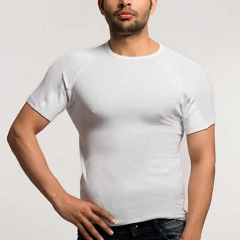 White Undershirts for Men to Control Armpit Sweat Proof Undershirts Sweatproof T Shirt Deep V Neck Mens Gift Sport Base Layer