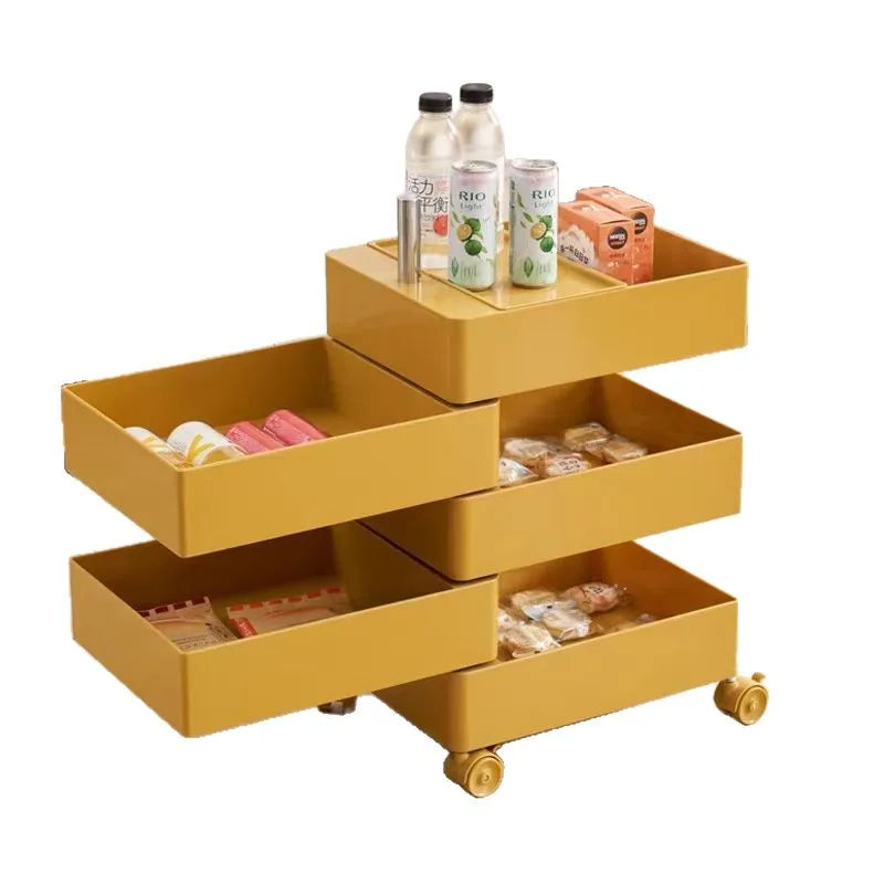 360 Rotary Storage Cabinet Cabinet Movable Multi-Layer Storage Cabinet Simple Modern Bedside Cabinet Living Room Furniture Night