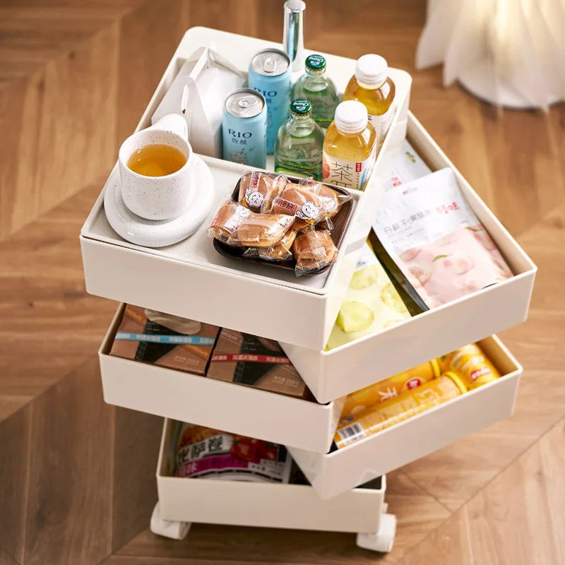 360 Rotary Storage Cabinet Cabinet Movable Multi-Layer Storage Cabinet Simple Modern Bedside Cabinet Living Room Furniture Night