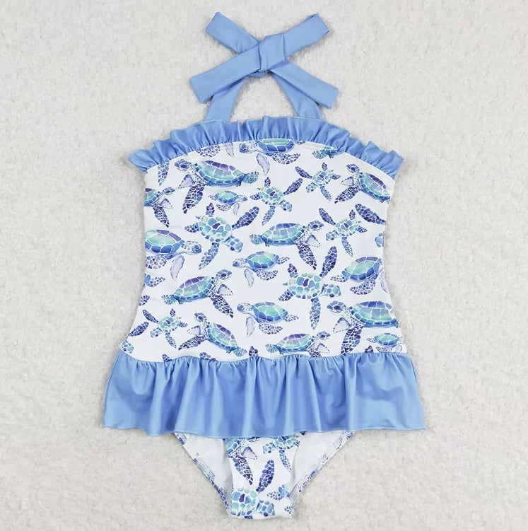 Boutique Baby Boys Trunks Sea Turtles Swim Trunk Swimsuits Kids Sibling Clothing Girls Boys Outfits Fashion Girls Swimsuits New