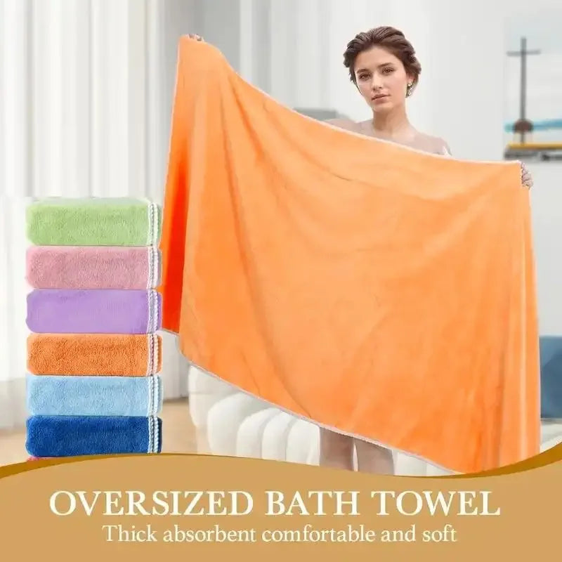 90*180cm Bath Towel - Extra Soft, Skin-Gentle & Super Absorbent, No Shedding, Multi-Color Available, Ideal for Home Baths