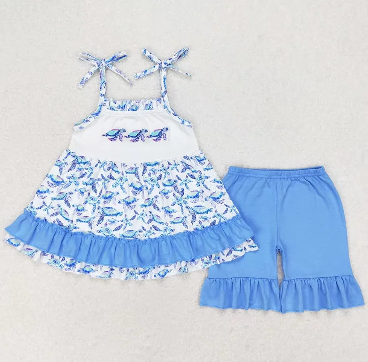 Boutique Baby Boys Trunks Sea Turtles Swim Trunk Swimsuits Kids Sibling Clothing Girls Boys Outfits Fashion Girls Swimsuits New