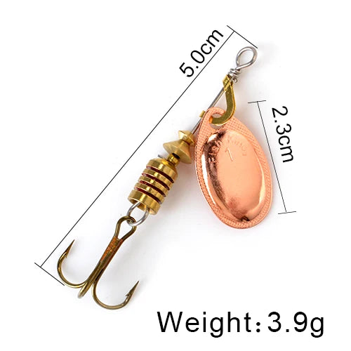 NGB Spinner Bait 3.9g 4.6g 7.4g 10.8g 15g Rotating Spinners Spoon Lures pike Metal With Treble Hooks Fishing Lure