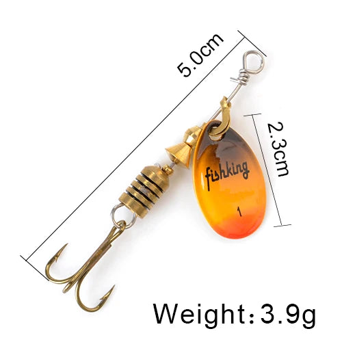 NGB Spinner Bait 3.9g 4.6g 7.4g 10.8g 15g Rotating Spinners Spoon Lures pike Metal With Treble Hooks Fishing Lure