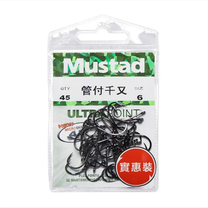 Fishing Hooks Mustad Strength Stream Seapole High Carbon Steel Barbed Hook with Ring Pesca Fishhooks HOT