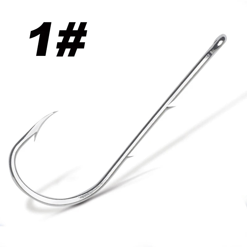 50pcs/lot Long Shank Fishing Hook For Fishing Live Bait With Double Bait Keeper Barbs High Carbon Steel With Anti-rust Fishhooks