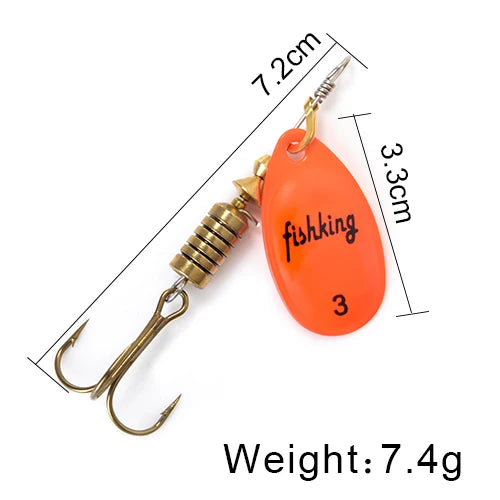 NGB Spinner Bait 3.9g 4.6g 7.4g 10.8g 15g Rotating Spinners Spoon Lures pike Metal With Treble Hooks Fishing Lure