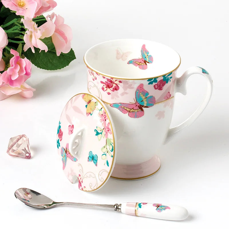 Ceramic Plate Set Glazes Party Flora Tableware Set Porcelain Breakfast Dessert Plates Dishes Noodle Bowl Coffee Cup Home Decor