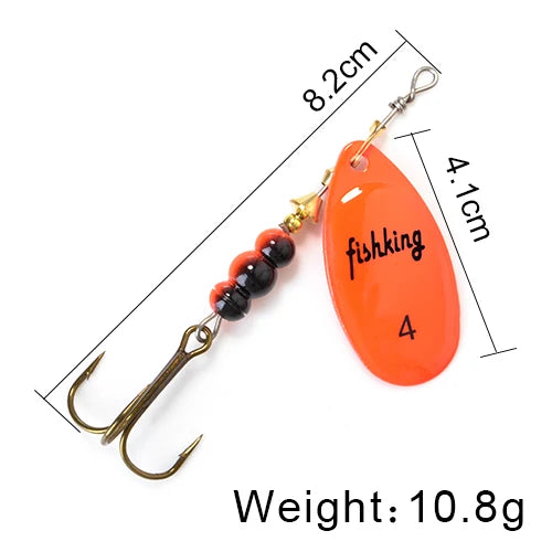 NGB Spinner Bait 3.9g 4.6g 7.4g 10.8g 15g Rotating Spinners Spoon Lures pike Metal With Treble Hooks Fishing Lure