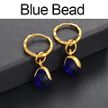 Anniyo Small Stone Earrings for Girls Women With Spring Ring Gold Color Mini Earring Marshallese Micronesia Jewelry #138806
