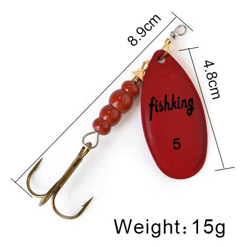 NGB Spinner Bait 3.9g 4.6g 7.4g 10.8g 15g Rotating Spinners Spoon Lures pike Metal With Treble Hooks Fishing Lure