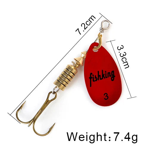 NGB Spinner Bait 3.9g 4.6g 7.4g 10.8g 15g Rotating Spinners Spoon Lures pike Metal With Treble Hooks Fishing Lure