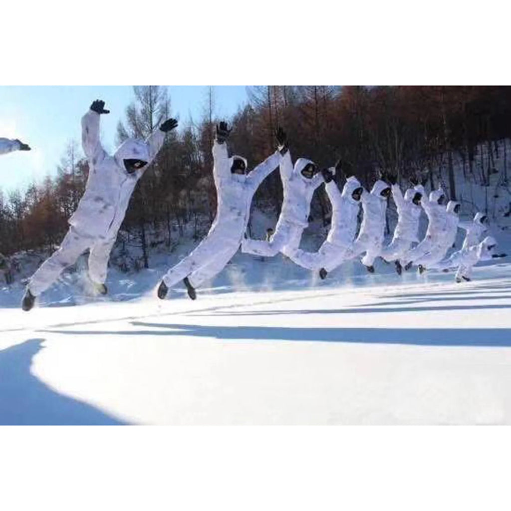 Hunting Clothes White Snow Ghillie Suits  Camouflage Clothing Jacket And Pants Set