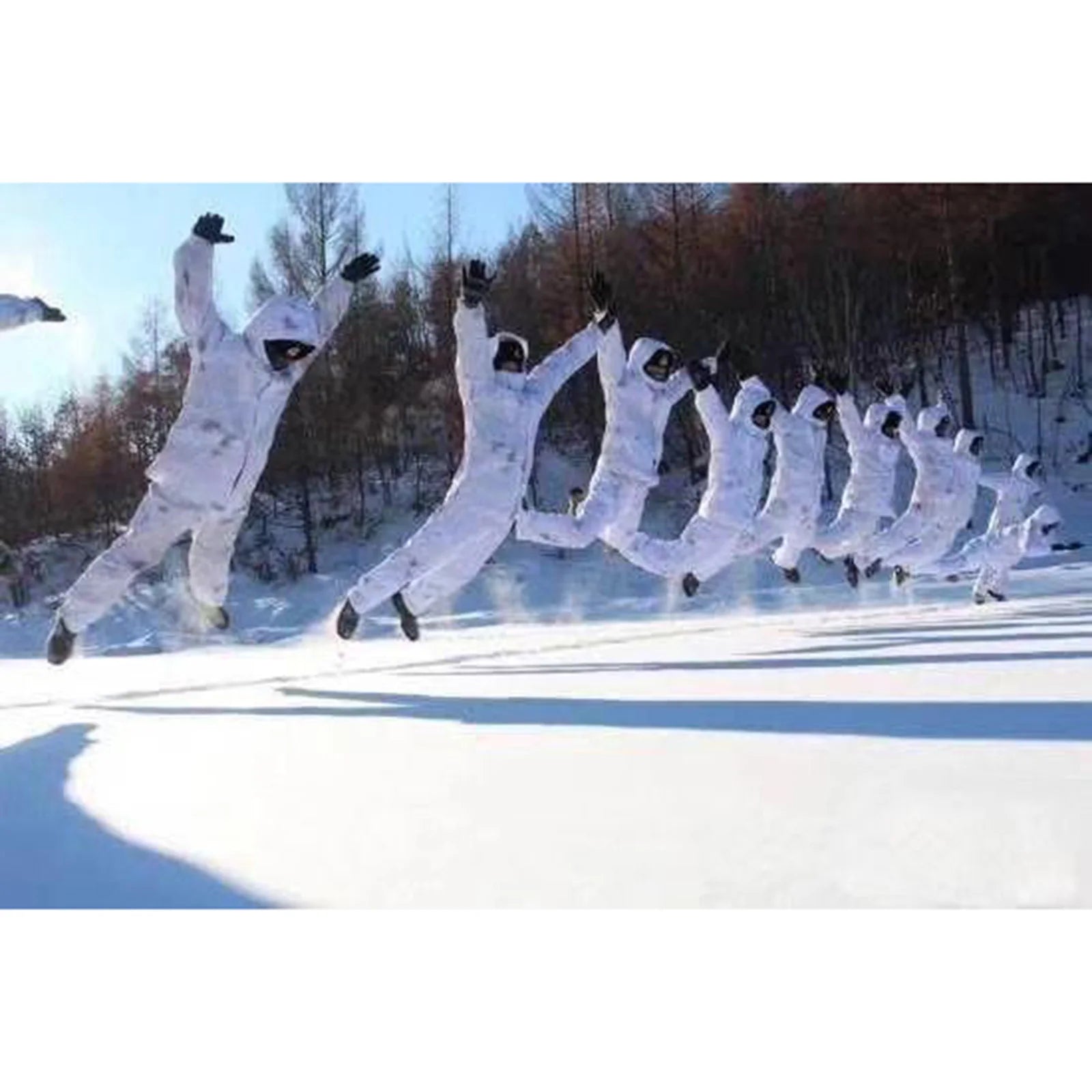 Hunting Clothes White Snow Ghillie Suits  Camouflage Clothing Jacket And Pants Set