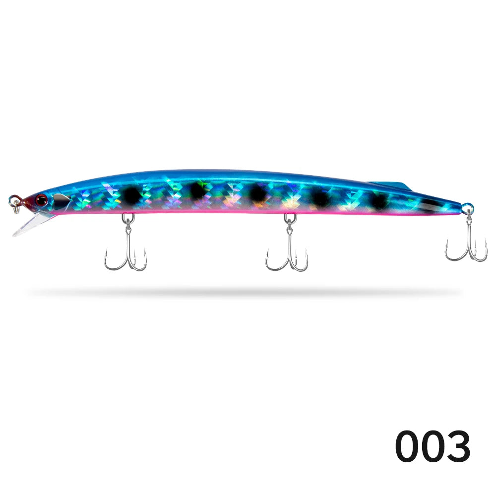 D1 Sea Fishing Minnow Lure 190mm 36g Trolling Sinking Depth 0.6-0.9m Long Jerkbait Saltwater Wobblers For Seabass Tuna Barracuda