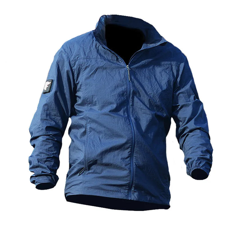 Summer Jacket Men Thin Hooded Raincoat Tactical Breathable Quick Dry Lightweight Hiking Jacket Waterproof Clothes