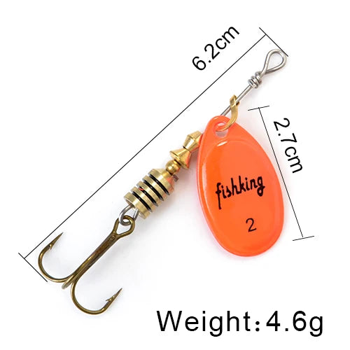 NGB Spinner Bait 3.9g 4.6g 7.4g 10.8g 15g Rotating Spinners Spoon Lures pike Metal With Treble Hooks Fishing Lure