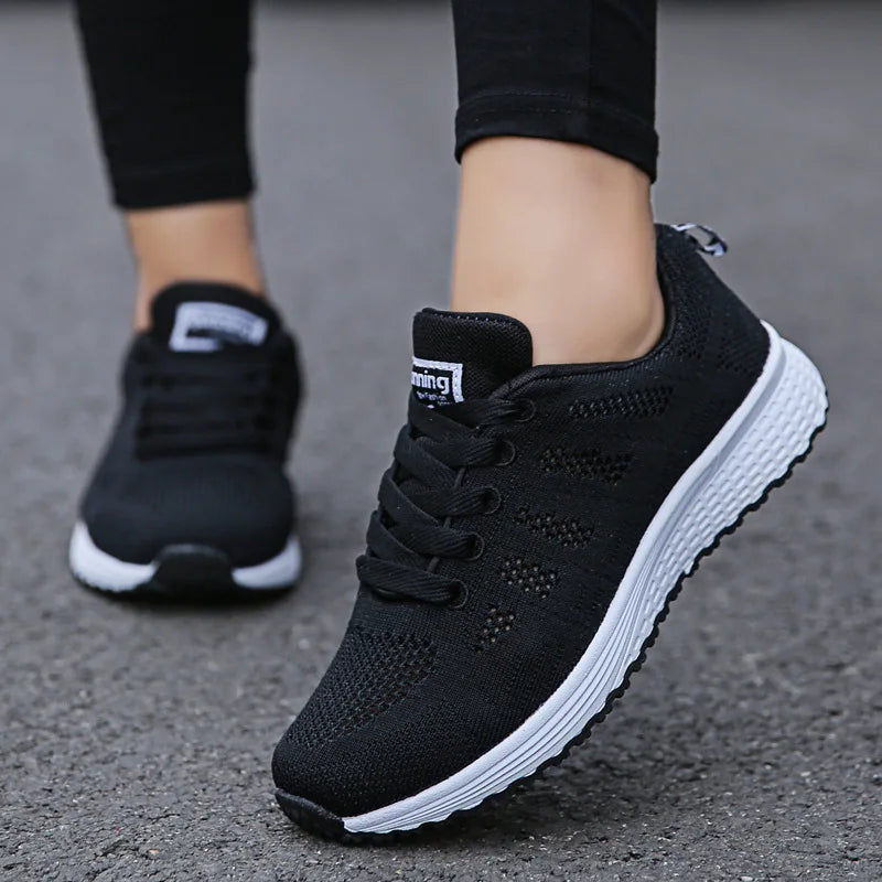 Women's Breathable Mesh Flat Walking Sneakers