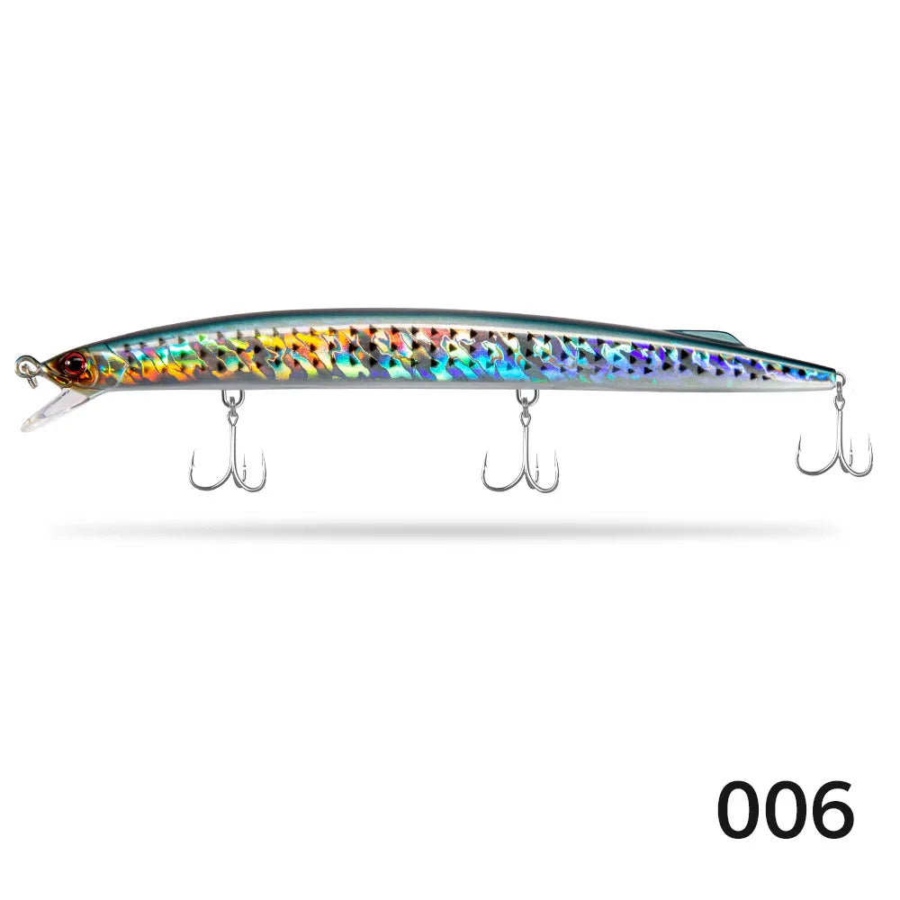 D1 Sea Fishing Minnow Lure 190mm 36g Trolling Sinking Depth 0.6-0.9m Long Jerkbait Saltwater Wobblers For Seabass Tuna Barracuda