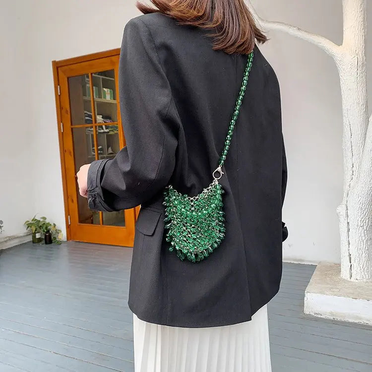 Beaded Handbag Sweet Bride's Handbag Fashion Dinner Bag Banquet Bag Women's Shoulder Bag