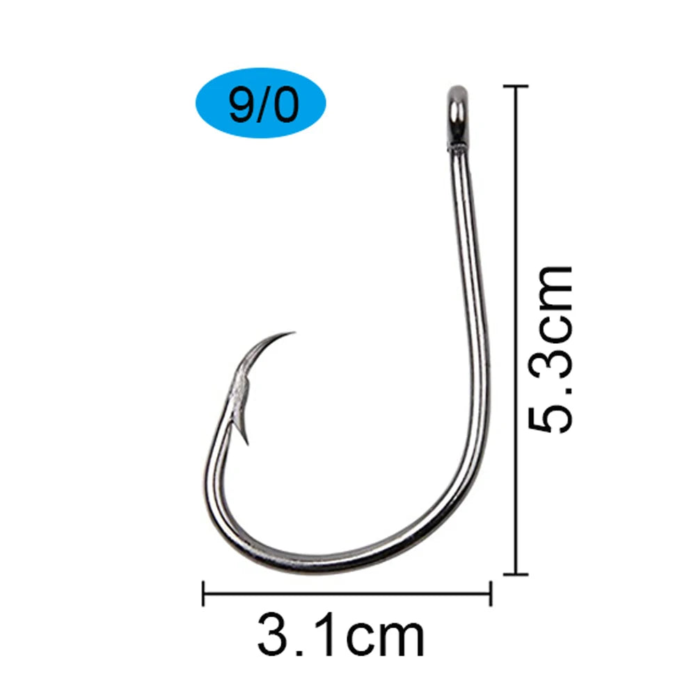 120Pcs Circle Fishing Hooks 1/0-9/0 Saltwater High Carbon Steel Fishhooks Jig Bait Rigs Catfish Octopus Barbed Hooks Tackle