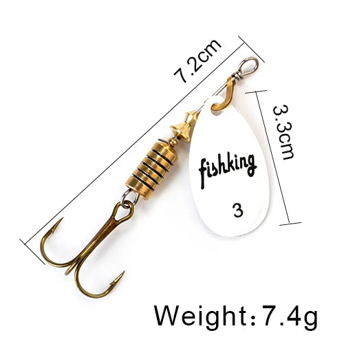NGB Spinner Bait 3.9g 4.6g 7.4g 10.8g 15g Rotating Spinners Spoon Lures pike Metal With Treble Hooks Fishing Lure