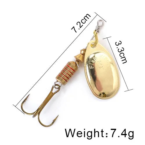 NGB Spinner Bait 3.9g 4.6g 7.4g 10.8g 15g Rotating Spinners Spoon Lures pike Metal With Treble Hooks Fishing Lure
