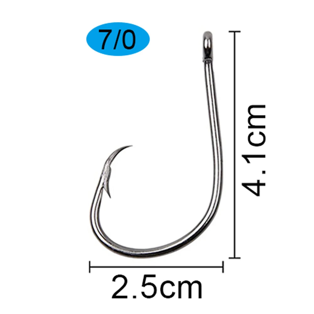 120Pcs Circle Fishing Hooks 1/0-9/0 Saltwater High Carbon Steel Fishhooks Jig Bait Rigs Catfish Octopus Barbed Hooks Tackle