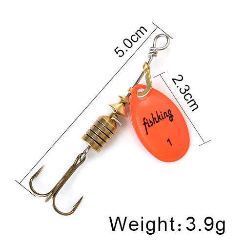 NGB Spinner Bait 3.9g 4.6g 7.4g 10.8g 15g Rotating Spinners Spoon Lures pike Metal With Treble Hooks Fishing Lure
