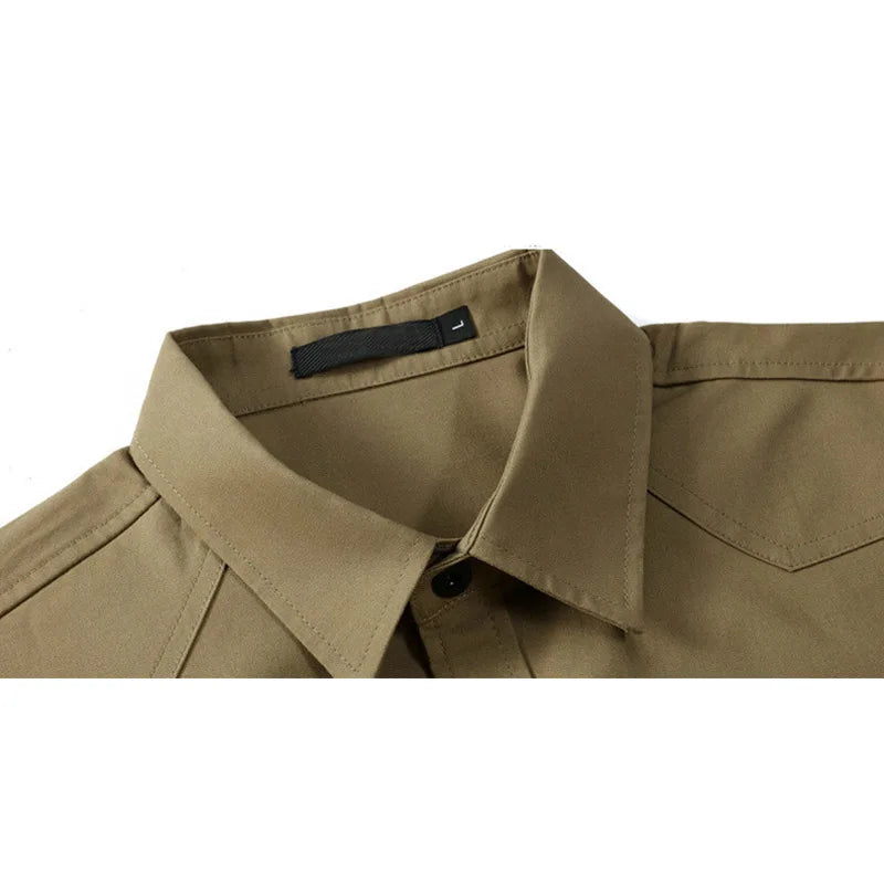 Men Shirt Mens Business Casual Shirts 2020 New Arrival Men Famous Brand Clothing Army Green Long Sleeve Camisa Masculina