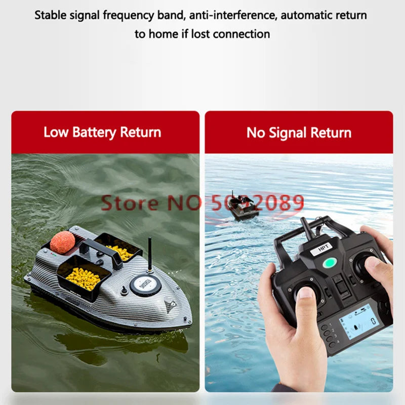 16Point GPS Dual Position Fixed Speed Cruise RC Fishing Bait Boat 2KG 500M 3-Hopper 16 Point GPS Nesting Boat Fish Finder VS V18