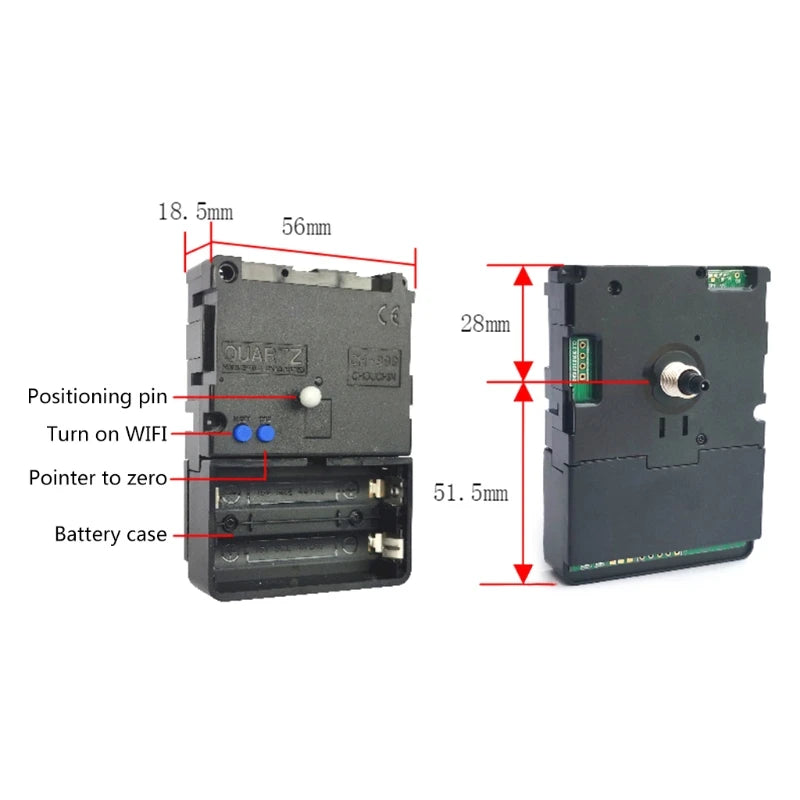 Smart WiFi Clock Movement Kits, Automatic Time Adjustment, Mute, Home Clocks Decorations, DIY Accessories