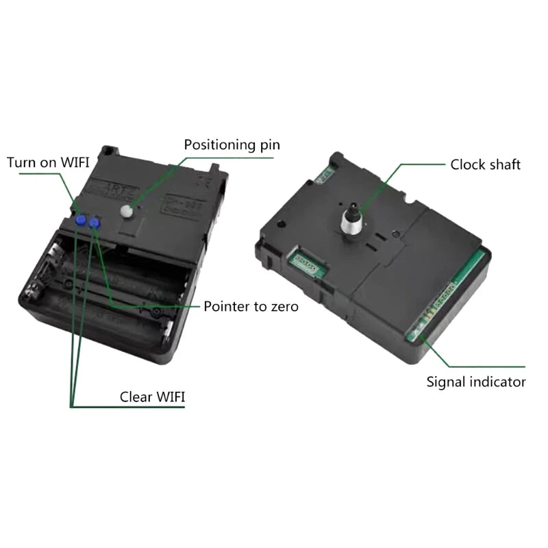 Smart WiFi Clock Movement Kits, Automatic Time Adjustment, Mute, Home Clocks Decorations, DIY Accessories