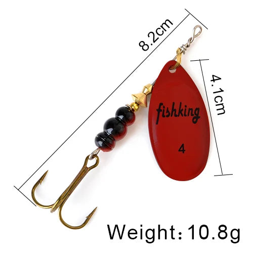NGB Spinner Bait 3.9g 4.6g 7.4g 10.8g 15g Rotating Spinners Spoon Lures pike Metal With Treble Hooks Fishing Lure